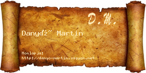 Danyó Martin névjegykártya
